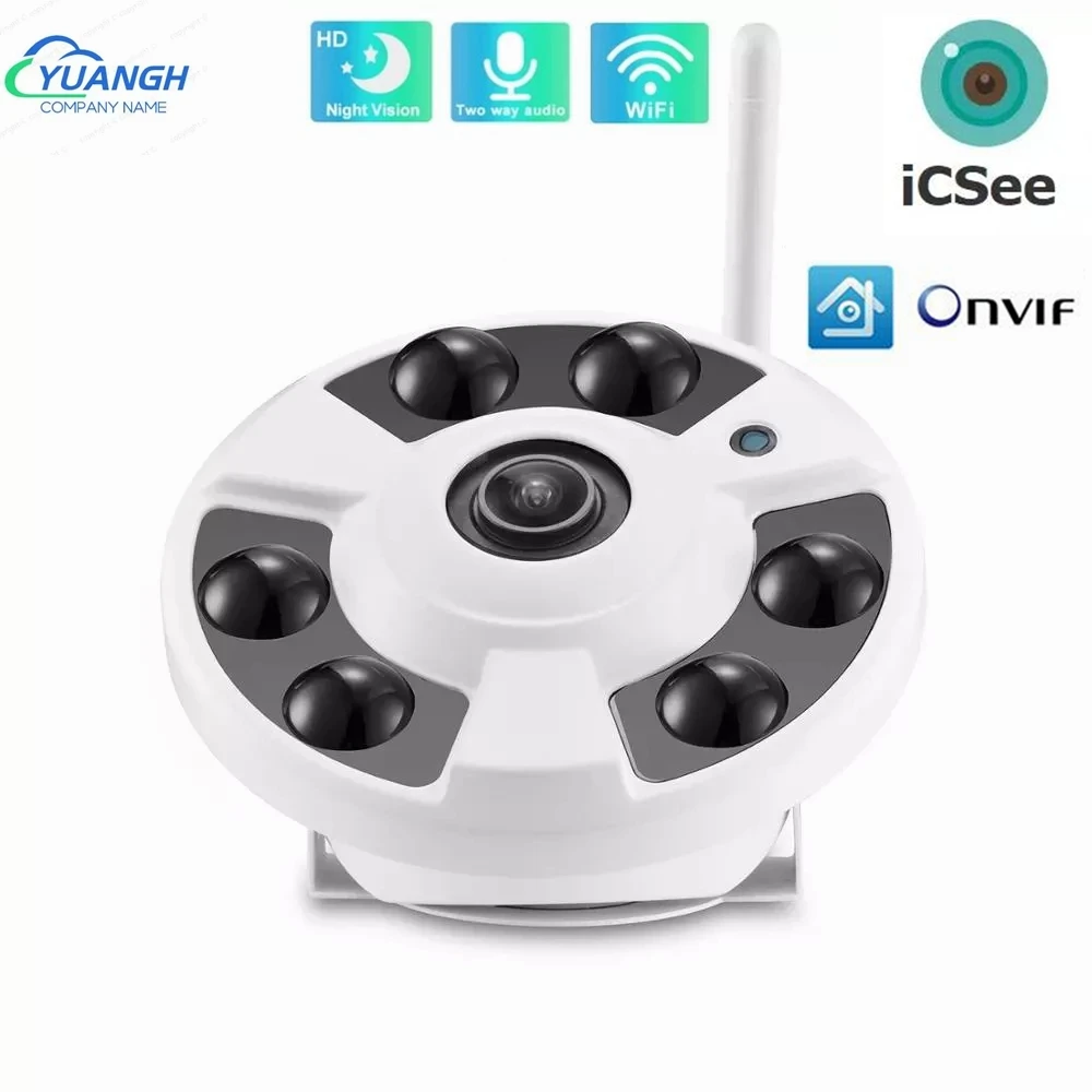 ICSee IP 와이파이 카메라, 1080P 오디오, 180 도, 1.7mm 어안 렌즈, 스마트 홈 감시, 무선 CCTV 카메라