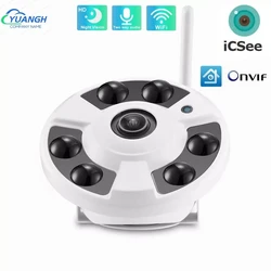 ICSee-Caméra de surveillance IP WiFi HD 1080p, dispositif de sécurité sans fil, avec lentille fisheye 180mm, audio, résistant à 1.7 degrés