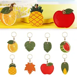 High Quality Fruit Leaf Shape Access Card Protective Sleeve PU Leather Useful Access Card Cover Bag Hanging Decor Gift