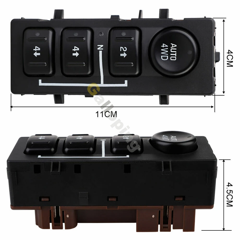 4WD 4x4 Wheel Transfer Case Selector Button Dash Switch for Chevrolet Silverado Suburban 15136039 15164520 19259313