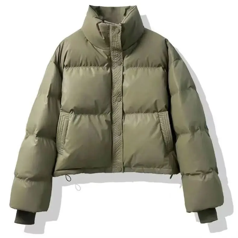 جديد غسل الحرة بولي Leather الجلود قصيرة سترة منفوخة المرأة الوقوف طوق الشتاء القطن معطف مبطّن امرأة Camperas دي cuero mujer JK-179