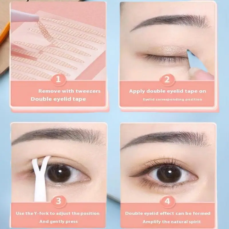 90 ลายLiftแถบเครื่องมือแต่งหน้าความงามเทปตาสองชั้นลูกไม้ตาข่ายสติกเกอร์ตาที่มองไม่เห็นสติกเกอร์ตาSelf-Adhesive Fiber