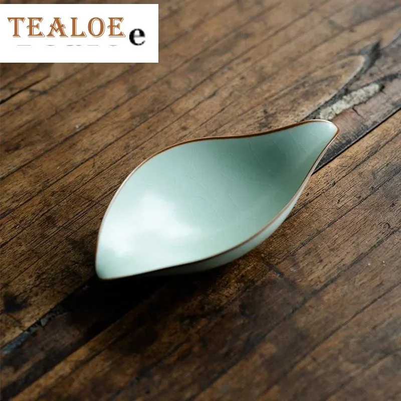 Boutique Azure Ru Kiln Porcelain Tea Scoop Creative Household Awakening Tea Ladle Tieguanyin Chinese Tea Set Supplies Craft