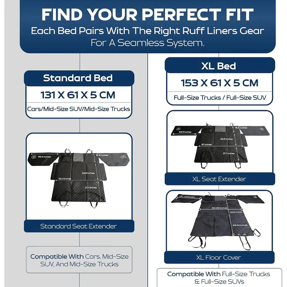 Seat Extenders for Cars: Waterproof, Non-Slip, Washable Dog Mat with Cushioned Foam