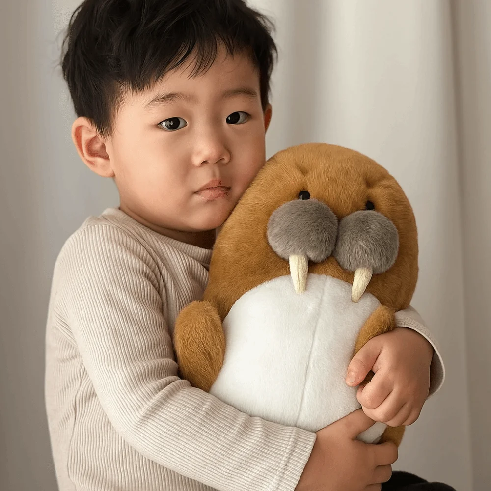 

PP Cotton Simulated Ocean Seal Stuffed Toy Interactive Fluffy Walrus Stuffed Animal Doll Collection Soft