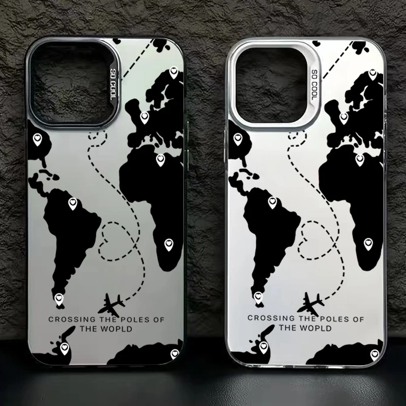 

Black Aircraft Route Marking Design Case For Samsung Galaxy A16 A26 A36 A56 A55 A54 A53 A52 S25 Ultra S24 FE S23 Plus S22 Cover