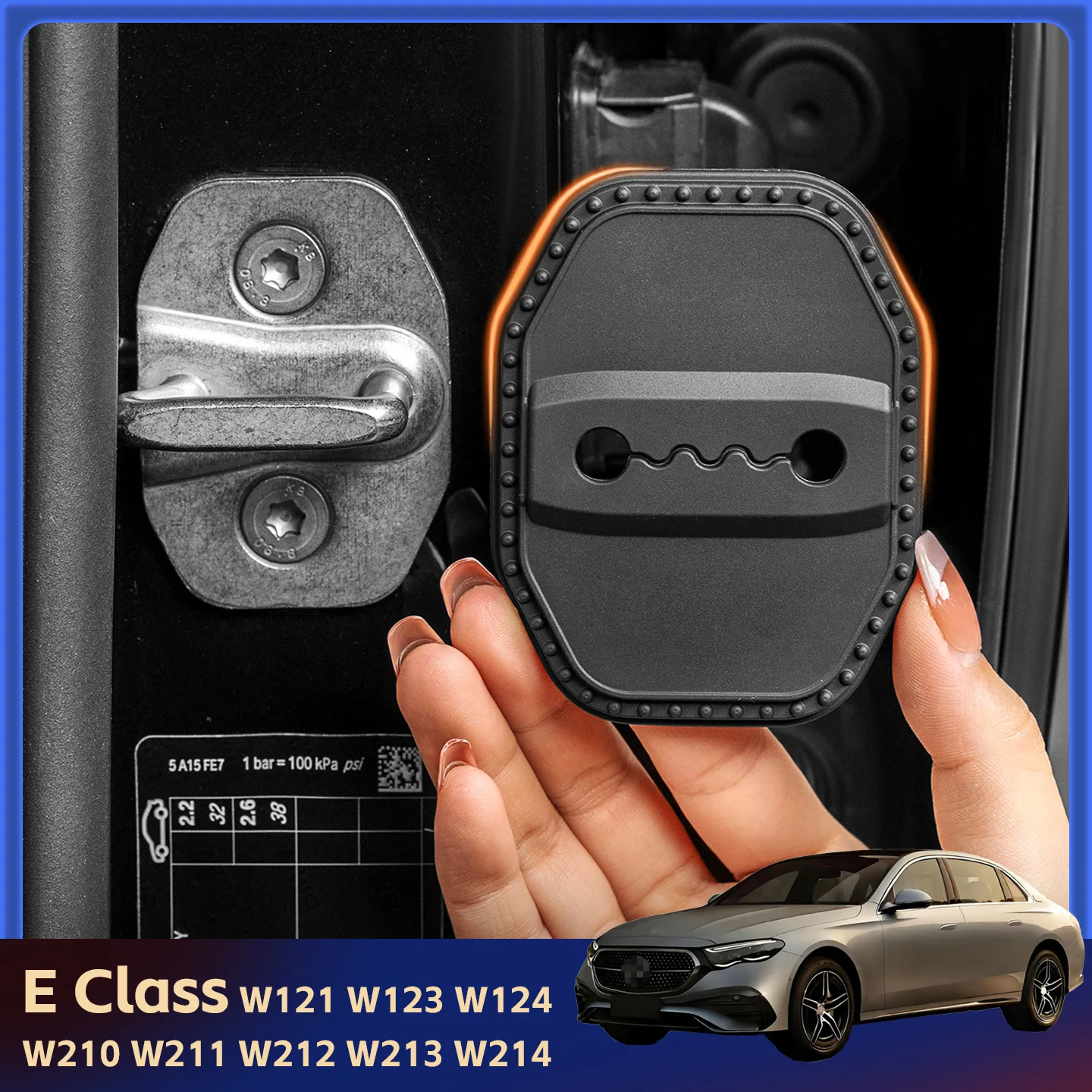 

2/4 шт. силиконовые накладки на замки дверей автомобиля, защитный декоративный чехол для Mercedes-Benz E-класса W121 W123 W124 W210 W211 W212 W213 W214