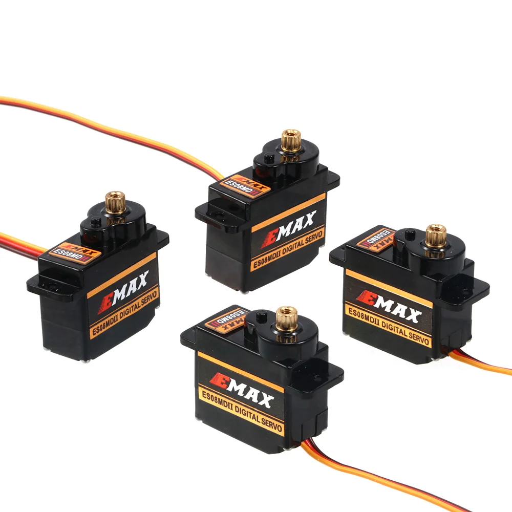 2/4/10pcs EMAX  ES08MD II Metal GEAR Digital Servo up SG90 ES08A ES08MA MG90S TREX 450 Helicopter Airplane Rc Robot view 2
