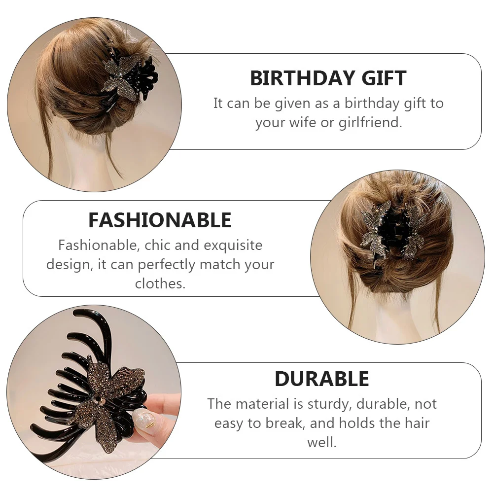 

1pc Acrylic Claw Clip Butterfly Bow Women Hair Clamp Shiny Fashion Hair Accessory For Lady Jewelry Gift Decor