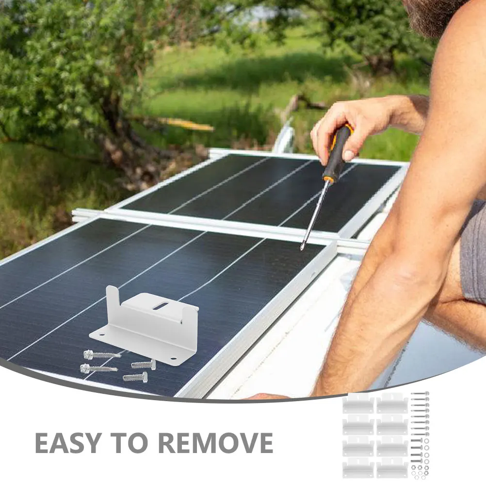 

1 set Brackets Aluminum Alloy Mount Lightweight Sturdy Easy Install Off-Grid Energy Household Panel Rack Solar Panels Mounting
