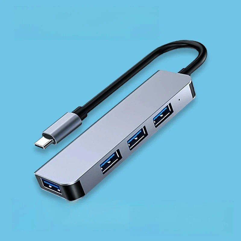 4-In-1 hub USB expander Aluminum alloy docking station Notebook splitter Computer typec