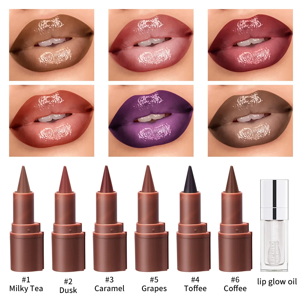 Hydrating Lip Gloss & Lip Liner Set 3D Long-lasting Hydrating Matte Perfectly Versatile for Every Makeup Style Cosmetic kit