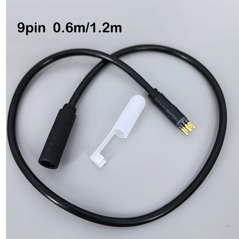 9Pin 60cm 1.2m E-Bike Motor Female to Male Extension Cable electric bicycle ebike Waterproof  Wheel Motor Extension Cord 0.6m