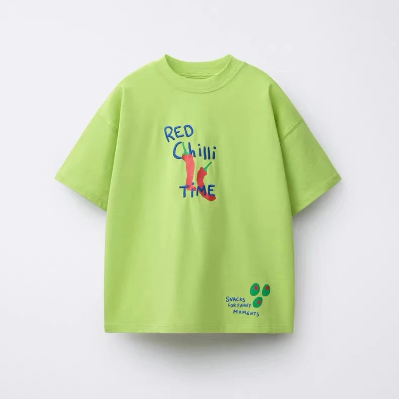 Double Side Printed T-shirt For Children's Clothes Tops Short Sleeve Tees Kids Summer Crewneck Casual Tshirts Fashion Simple NEW