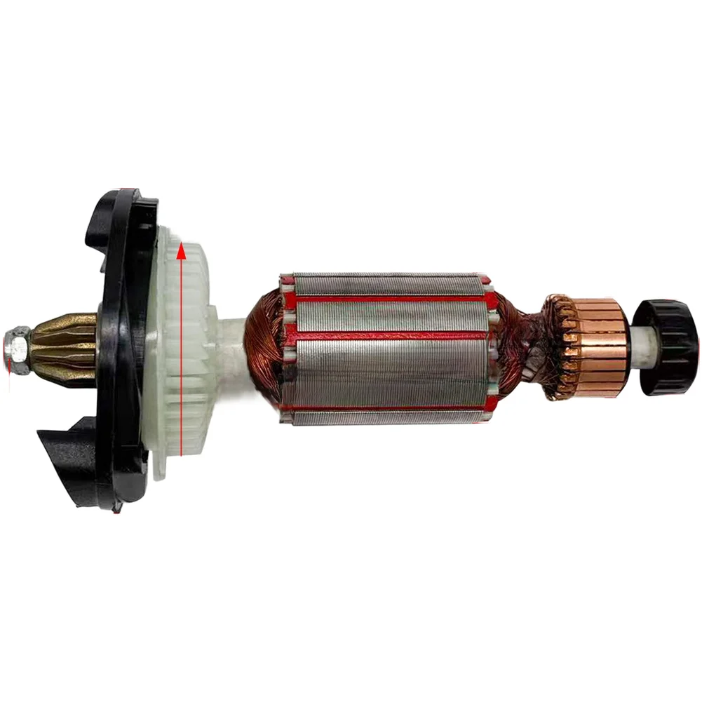 Straight Teeth Copper Rotor And Carbon Brush Set For 6 100 Angle Grinder Motor Repair Replacement Accessory