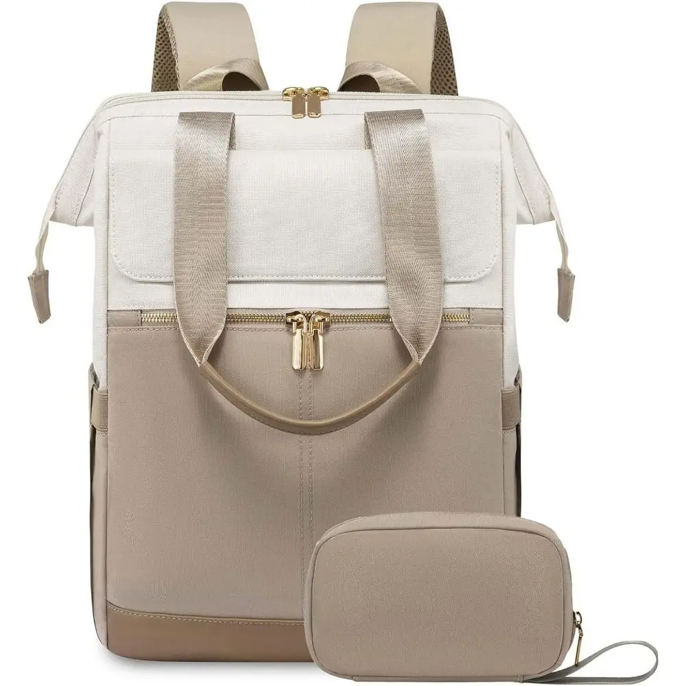 2026 Simple Large-Capacity Backpack with Storage Pouches, 16-Pocket Laptop Bag, Lightweight Portable Travel Bag for Women
