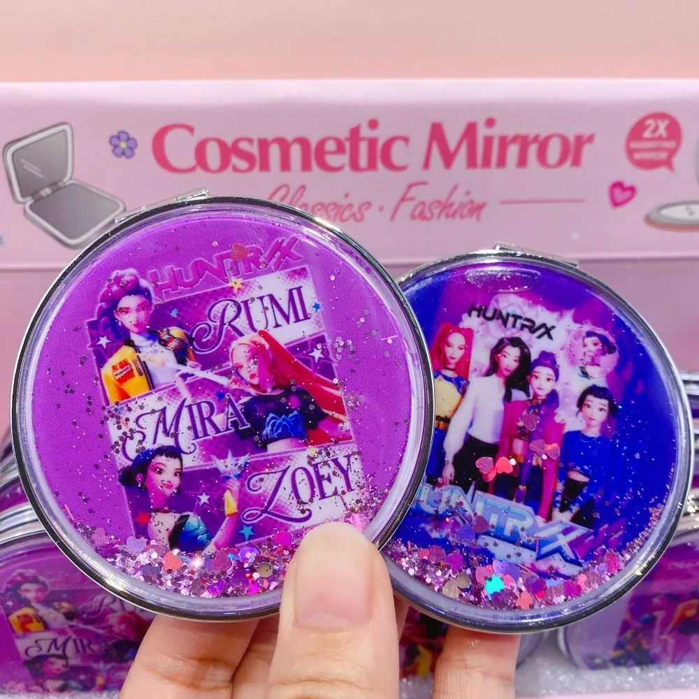 1PC Kpop Demon Hunters Opvouwbare make-upspiegel Draagbare dubbelzijdige spiegel Studentenslaapzaal Desktop Klein cadeau