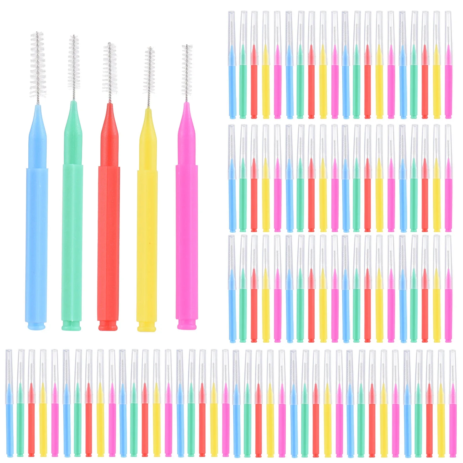 

100 Pieces Interdental Brushes Dental Floss Toothpick Orthodontic Braces Brush Tooth Cleaning Tool Oral Care