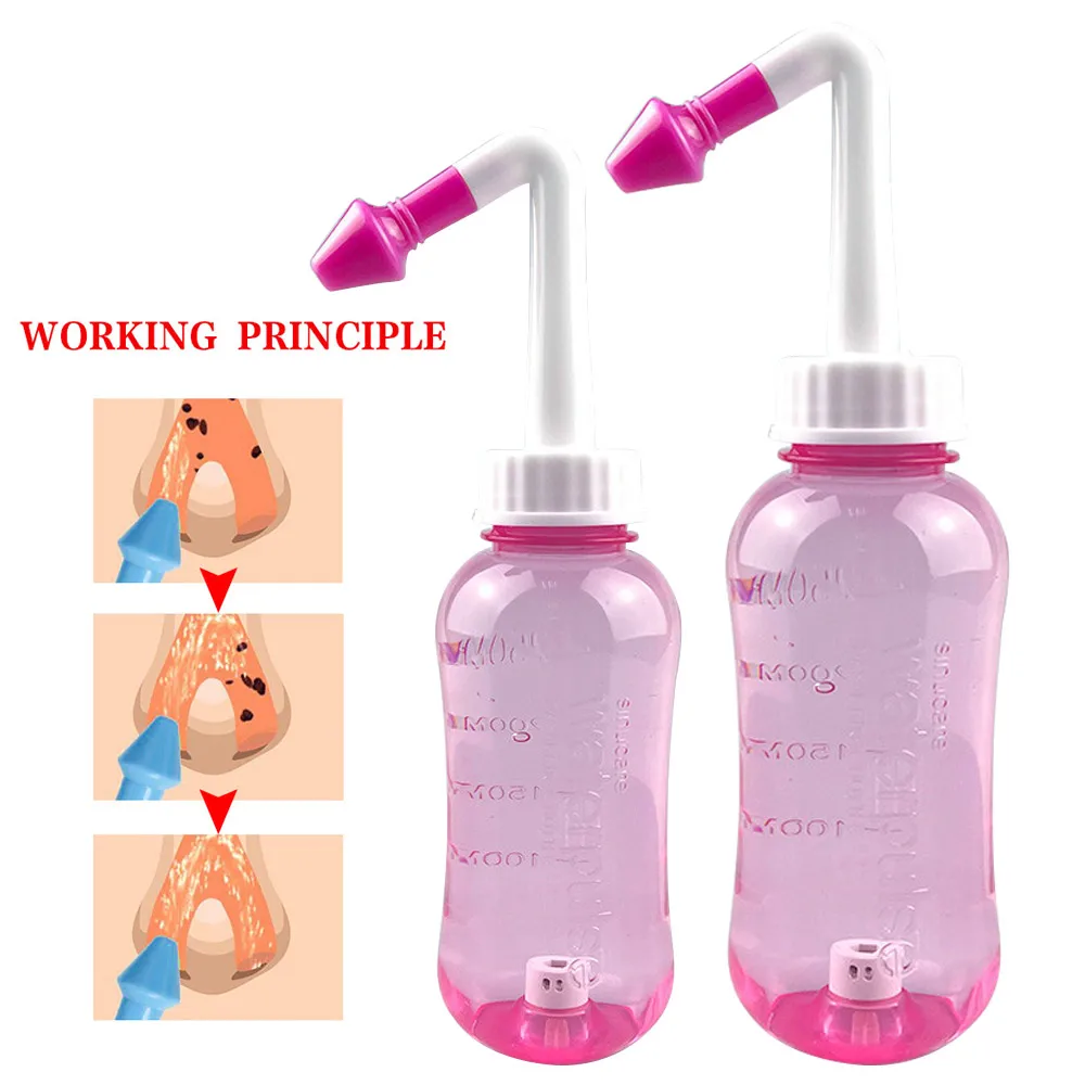 300/500ML Nasal Irrigator Nasal Wash Cleaner Spray Neti Pot Rinse Nose Cleaner Avoid Sinusitis Rhinitis Treatment Health Care