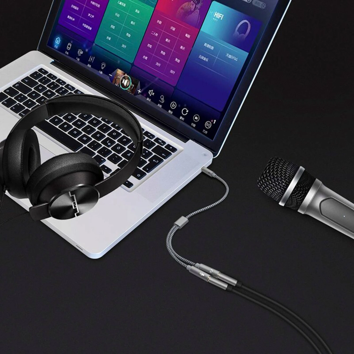 Headset Splitter 3.5mm Audio+Mic Stereo Headphone Splitter Audio 3.5mm 4 Pole Jack Y Cable  PS4, Gaming Headset, One