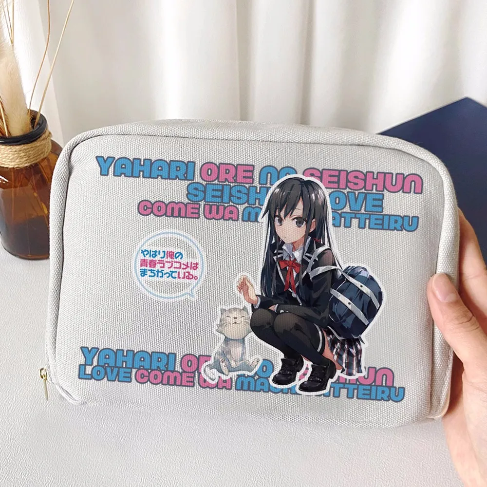 Anime Yuigahama Yui Yukinoshita Yukino Pencil Case Oxford Canvas Storage Bag Pencil Box Pencilcase School Pen Bag 1927