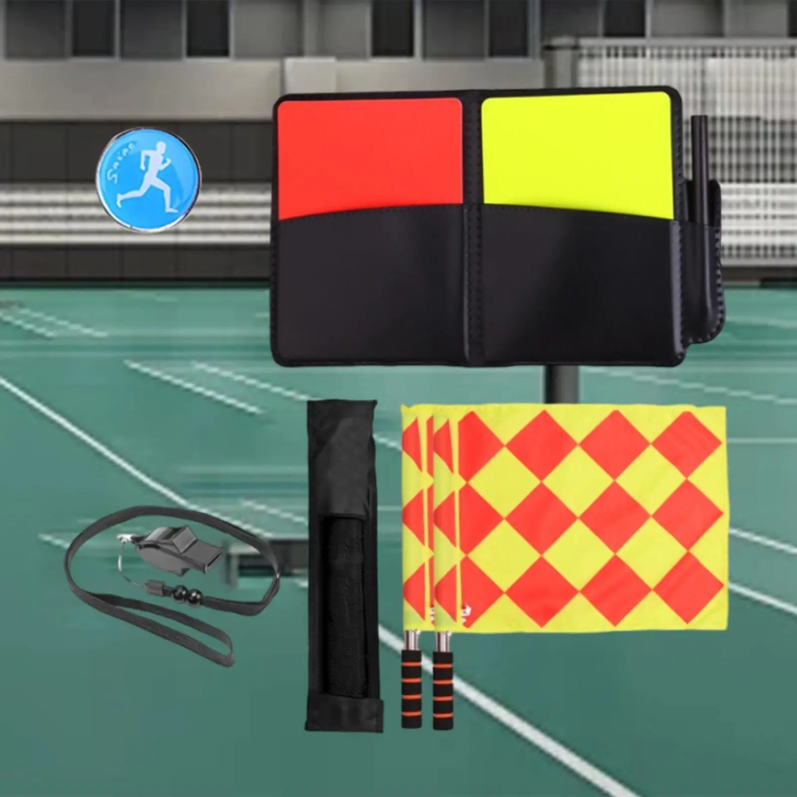 

Soccer Referee Kit Referee Flag for Games Outdoor Sports Basketball Training