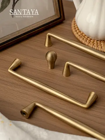 Santaya Solid Antique Brass Handle Kitchen Cabinet Pull Wardrobe Drawer Knob Furniture Hardware Long
