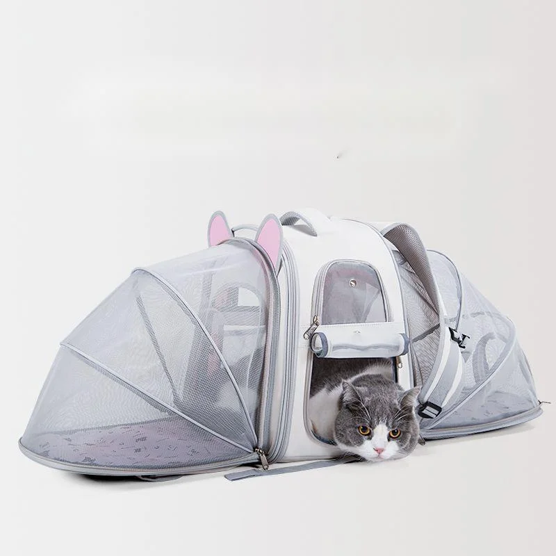 Large Cat Bag Pet Tent Expansion Bag Double Shoulder Portable Cat Backpack Cat Nest Large Capacity Dog Outgoing Portable