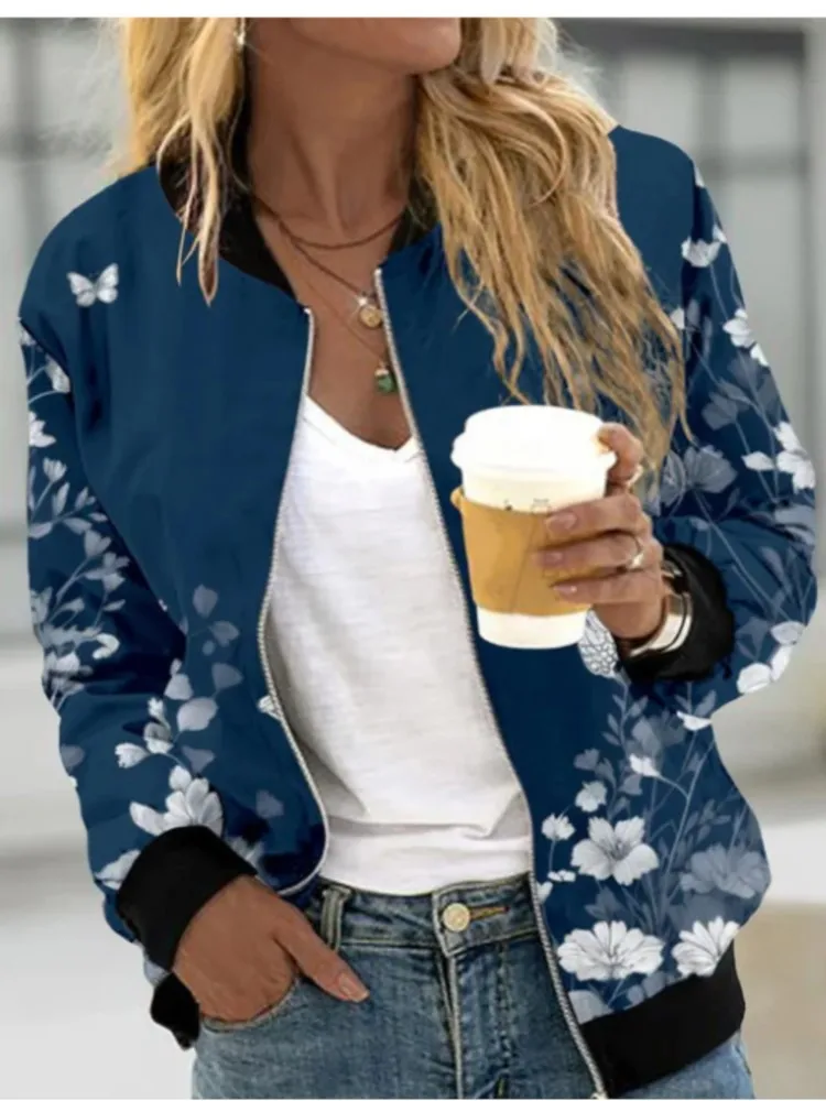 Podzimní zimní dámská bunda s dlouhým rukávem a zipem, nová módní elegantní ležérní sportovní bunda dámské oblečení - náhled 2