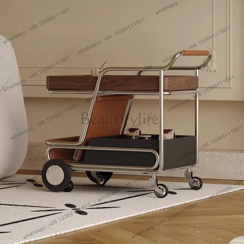 

Итальянская легкая роскошная многофункциональная тележка-столик для гостиной с креативным хранением