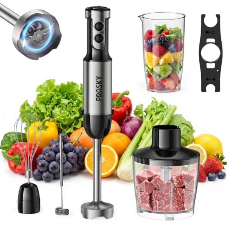 

Immersion Blender Handheld 1200W 20-speeds Immersion Hand Blenders Hand Mixer with Mining Beaker Chopper Whisk Frother Stand an