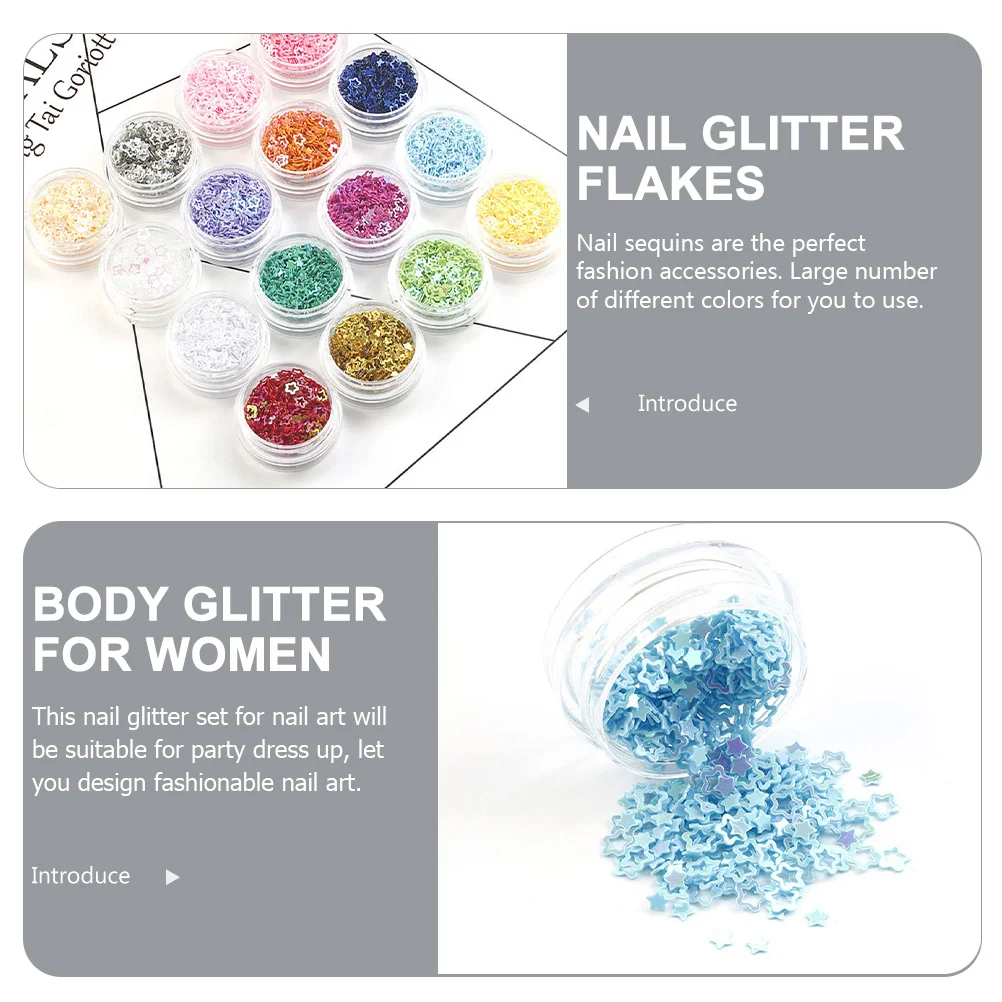 

Nail Glitters for Art Sequins Easy Apply DIY Home Salon Use Various Processes Crafts Decor Festival Makeup Nail Art Sequins