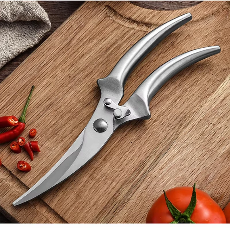 

Kitchen Scissors Stainless Steel Scissors Cutting Chicken Bone Open Fish Multifunctional Food Scissors Full Tang Cooking Scissor