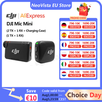 DJI Mic Mini (2 TX + 1 RX + Charging Case) /1 TX + 1 RX Wireless Microphone with Intelligent Noise Cancelling High-Quality Audio
