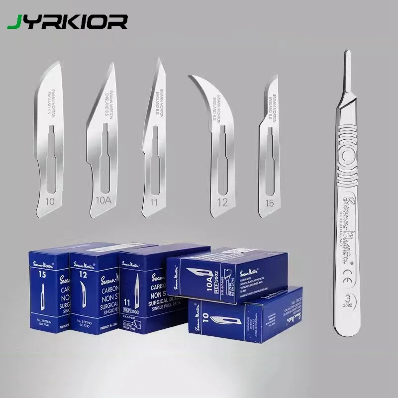 Jyrkior UK Swann morton hoja quirúrgica de acero al carbono para teléfono móvil, película protectora, herramientas de corte de reparación de cables de huellas dactilares