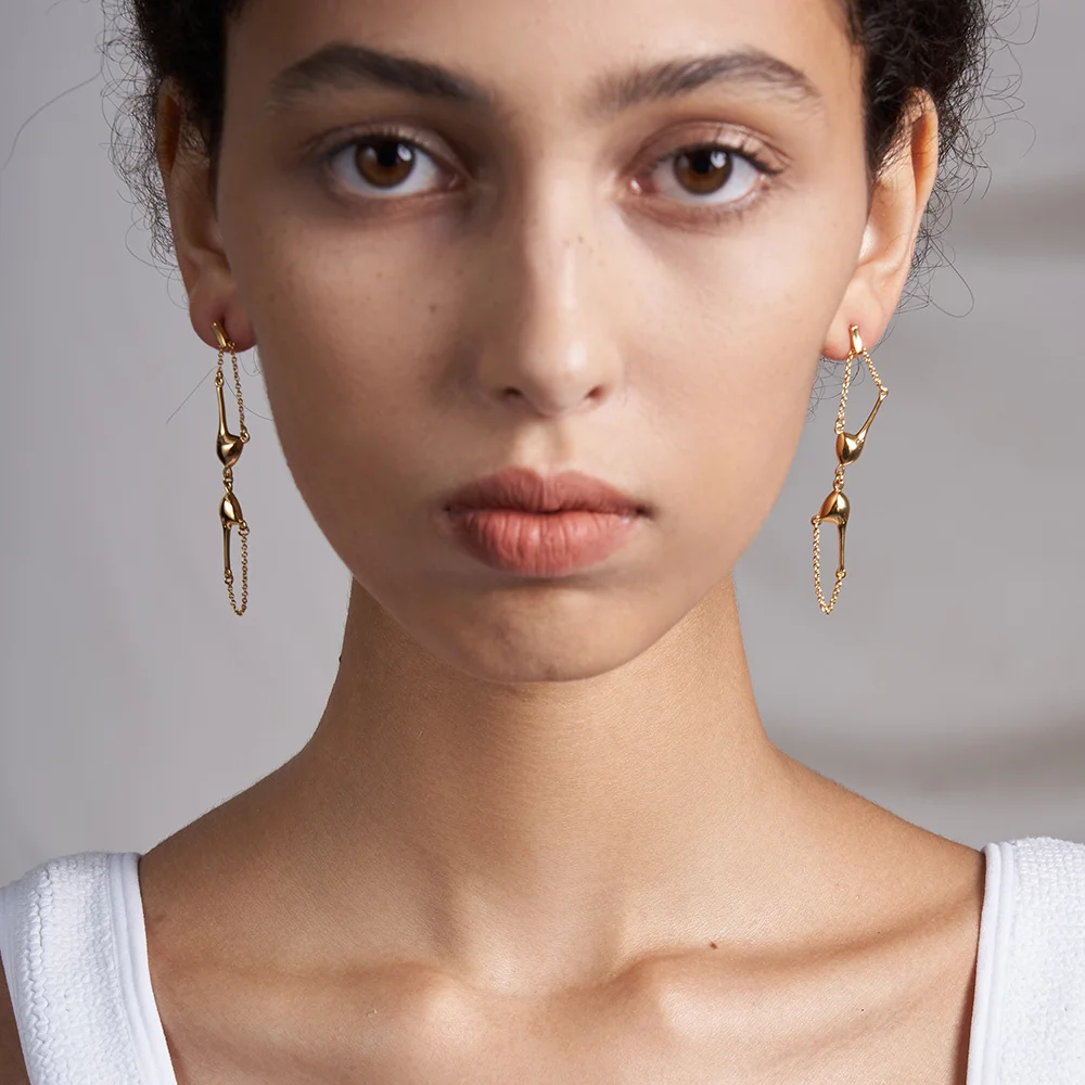 

Женские Висячие серьги ENFASHION, золотистые серьги-подвески для вечерние, E211257