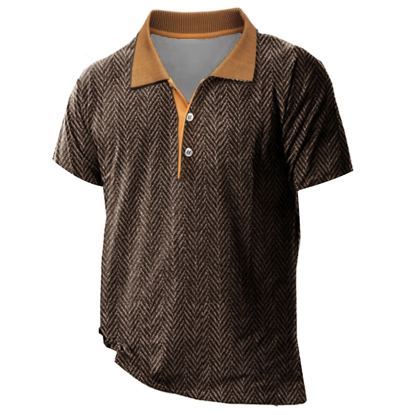 남성용 통기성 반팔 티셔츠, 캐주얼 라펠 셔츠, 데일리 베이직, 올 매치 버튼, 레저 패션, 여름