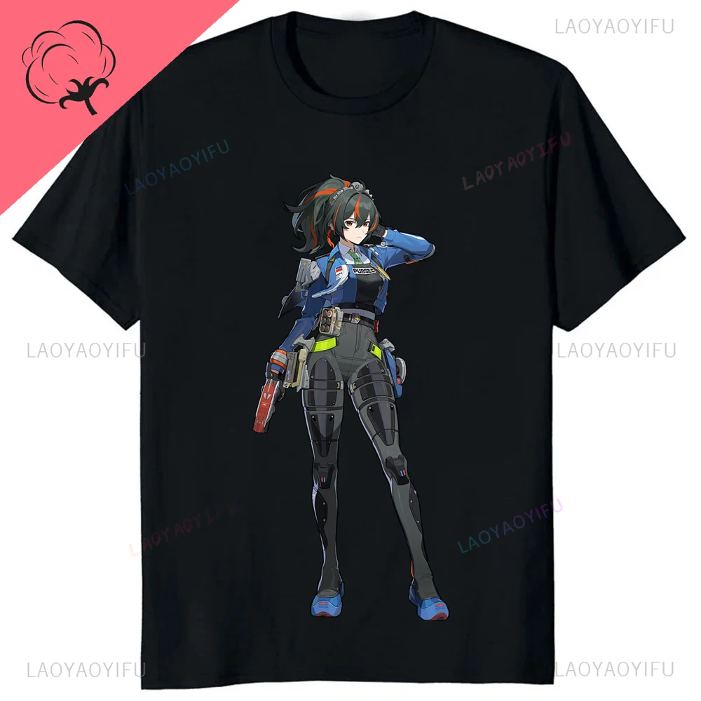 Kawaii Zenless Zone Null T-Shirt ACG ARPG Spiel Fans Cosplay Grafik T Shirt Baumwolle Casual Mode Streetwear Mann Frauen T-shirt – Detail 12