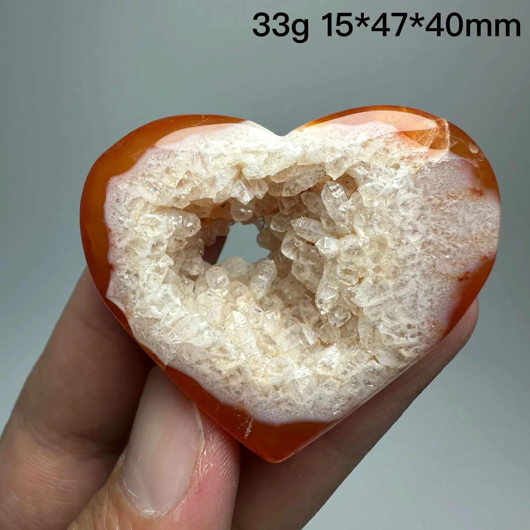 Natural Red Agate Geode Heart Shaped Agate Reiki Healing Mind Meditation Witchcraft Prayer Home Decoration Birthday Gift