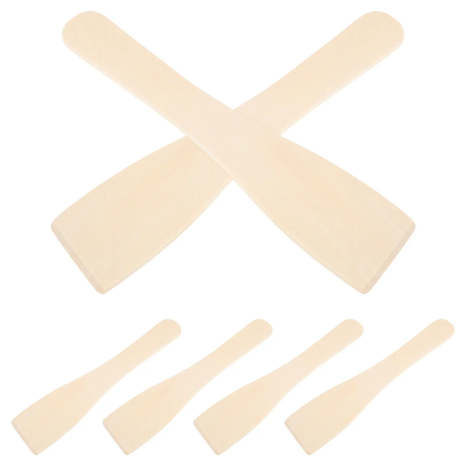 6Pcs Wood Spatula Natural Solid Wooden Turner for Cooking Non Stick Surface Kitchen Utensils Set Wooden Spatula for Cooking