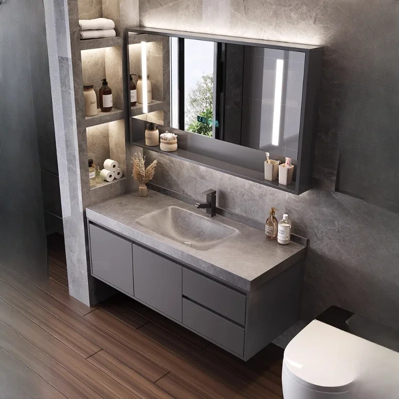 Bathroom Column Storage Kitchen Luxury Cabinet Sink Base Floor Multipurpose Wc Furniture Mirrors Double Washbasin Kast Shelf