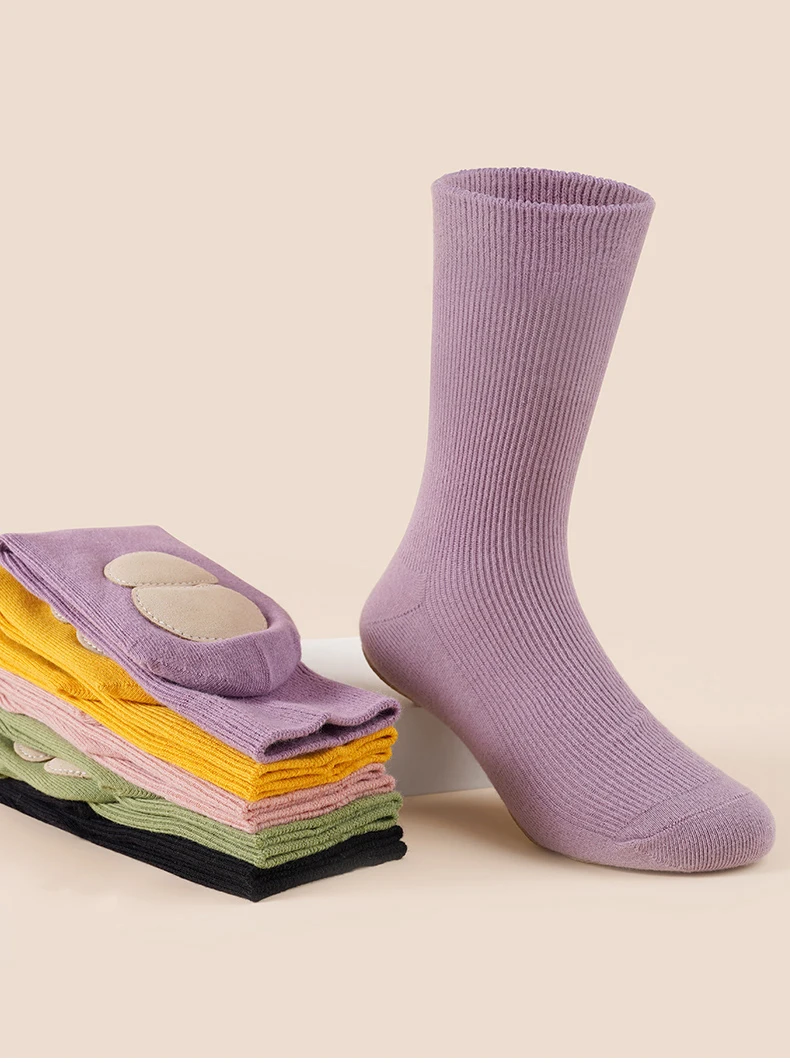 Kinder Erwachsene Tanzsocken rutschfest für Ballett Modern, Mädchen Crew Length Grip Practice Yoga Socken – Detail 1