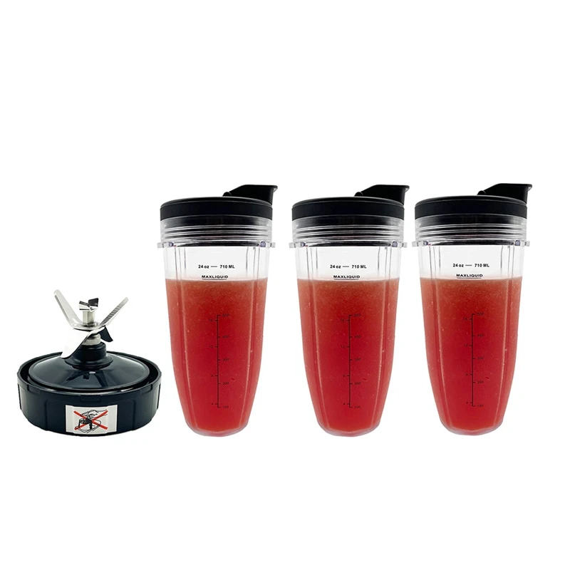 

24Oz Blender Cup With Lid For Ninja Auto IQ Pro BL480, BL482, BL642, BL682, BL450, BN401, BN751, BN801, Foodi SS351 Accessories