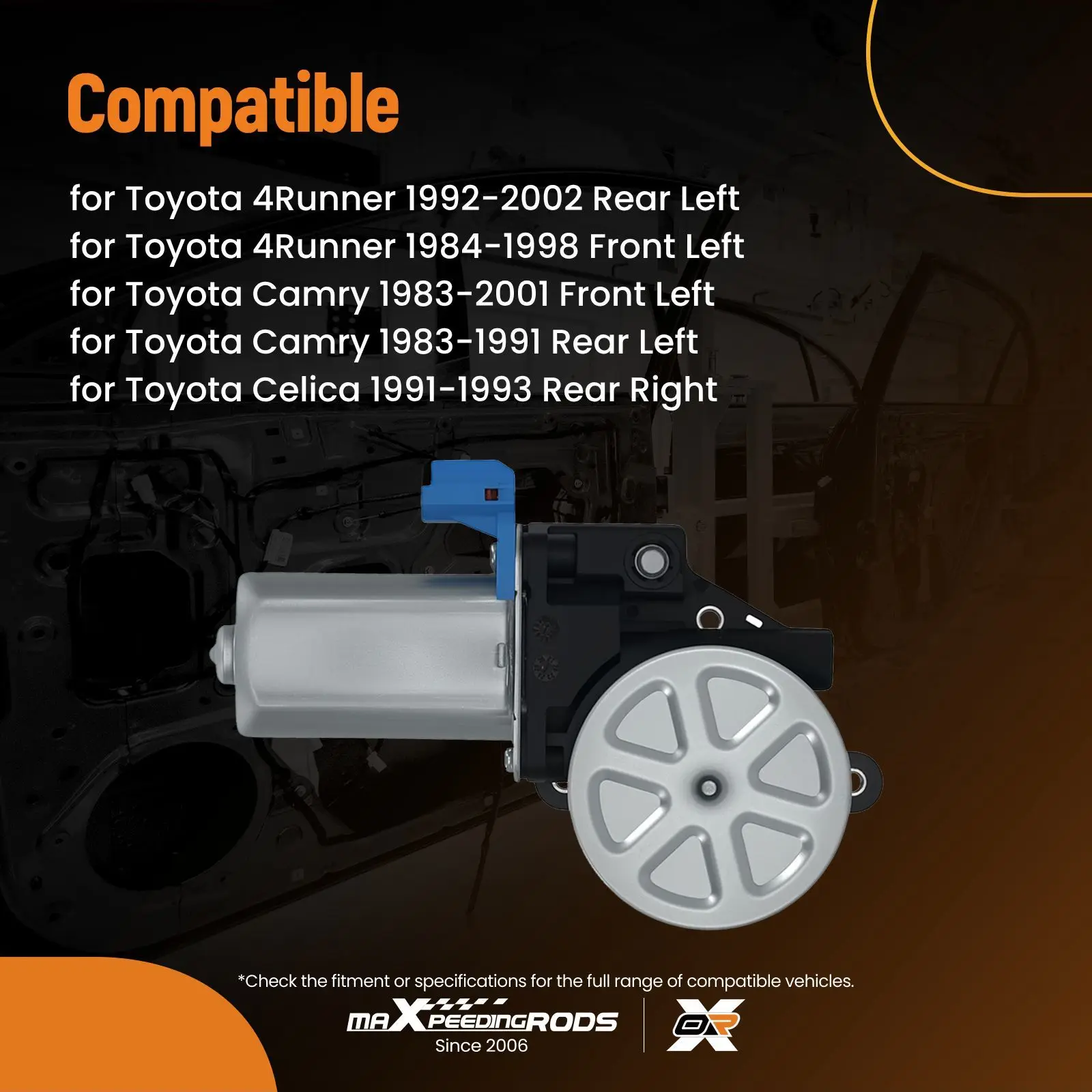 

Power Window Motor for Toyota Corolla Celica 4Runner 742-600 Front Left Assembly