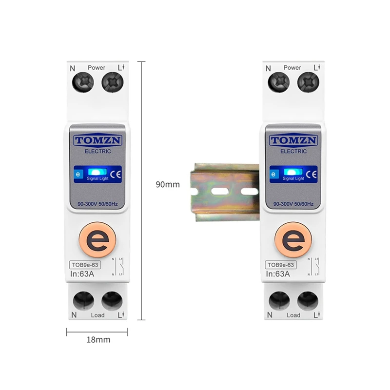 مفتاح ذكي TOMZN-WiFi ، مقياس طاقة ، قاطع دائرة ، مرحل مؤقت ، حماية منزلية ، بدون قياس ، 1P + N ، 63A ،