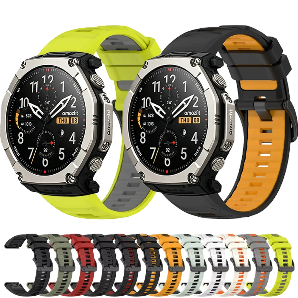 Quick Fit 20mm 22mm 26mm Silikonarmband für Amazfit T-Rex Ultra 2 51mm Outdoor-Armband für Garmin Fenix 8/7X/Forerunner 970 965