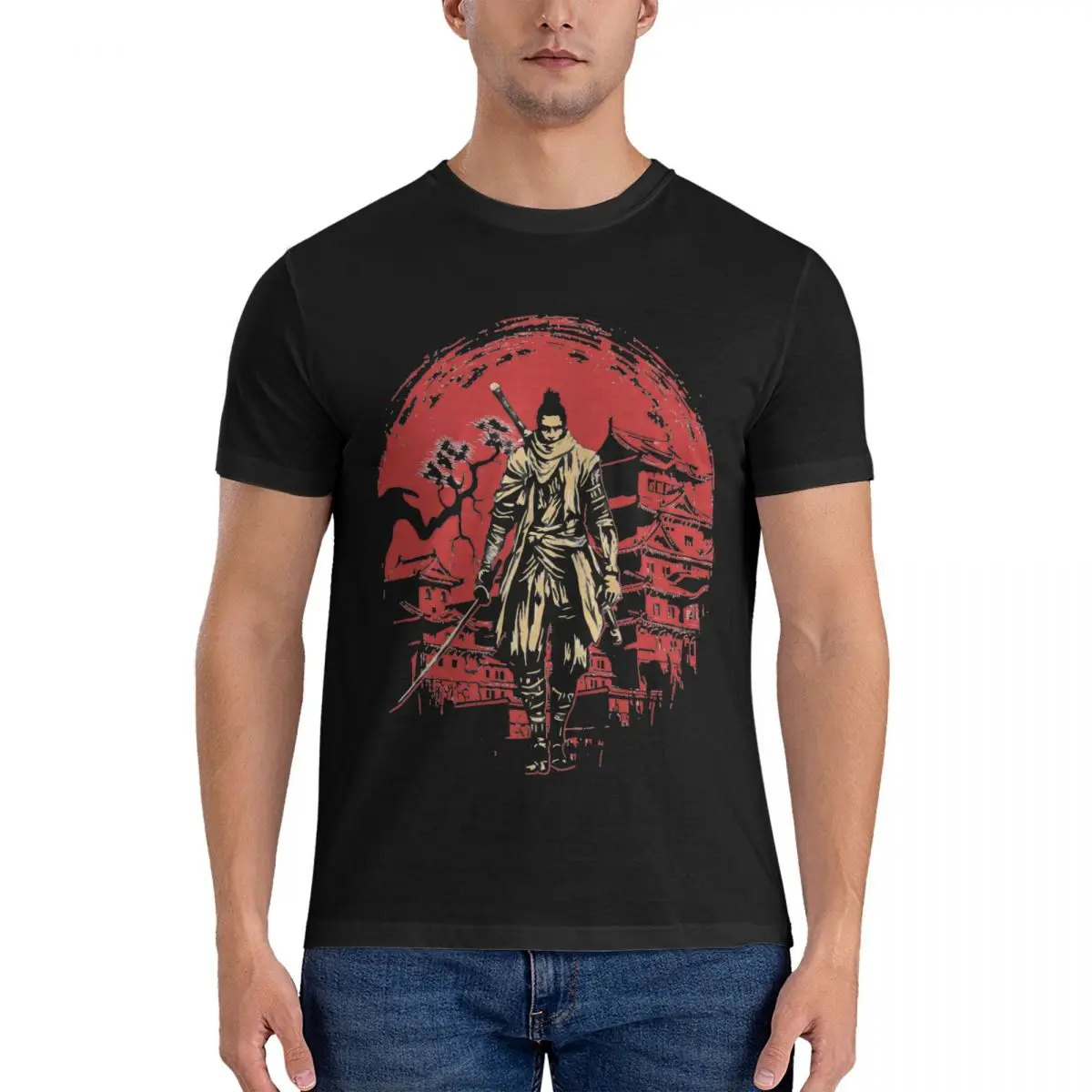 Slick T-Shirts Men Sekiro Shadows Die Twice Awesome Cotton Tee Shirt Round Collar Short Sleeve T Shirt Party Clothing