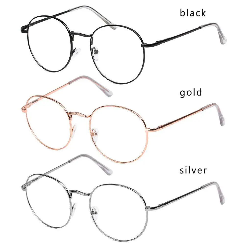 

Vintage Portable Metal Oversized Round Glasses Optical Glasses Spectacles Eyeglasses Frame