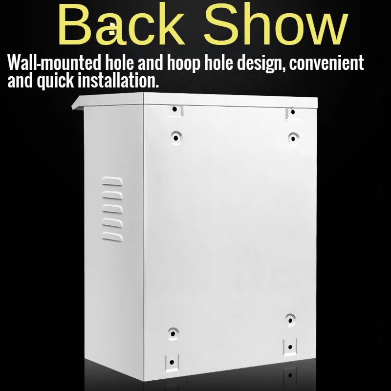 Support Mounting temperature control fan Outdoor Waterproof Enclosure Case with cooling fan for all-weather monitoring project