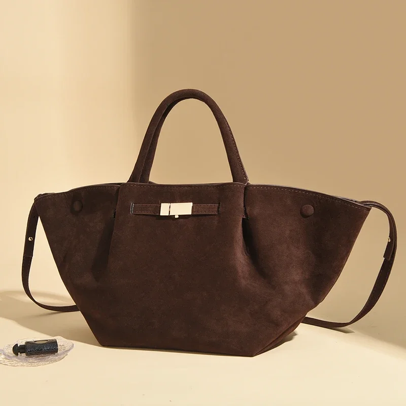 Luxuriöse Damen-Handtasche im Premium-Design aus PU & Wildlederimitat, elegante Umhängetasche mit Henkel, große Kapazität – Detail 16